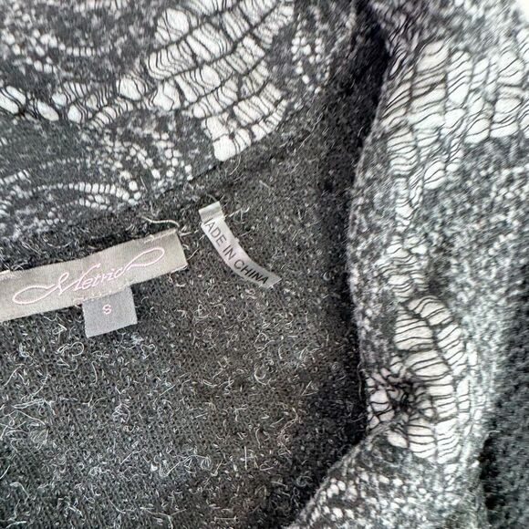 Metric Sweater Womens Small Black Floral Knitted Sleeveless Lagenlook Vest Wool - Picture 6 of 10